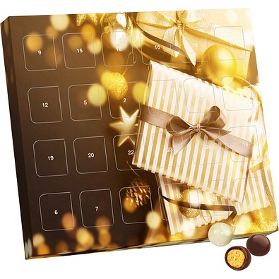XS Adventskalender Brandt Knusperkugeln Black & White, Gold-Paket