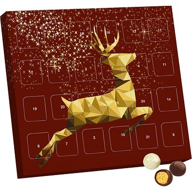 XS Adventskalender Brandt Knusperkugeln Black & White, Rentier, Gold