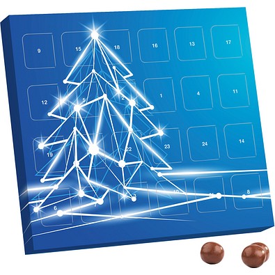 XS Adventskalender, Brandt Knusperkugeln Vollmilch, LED Tanne