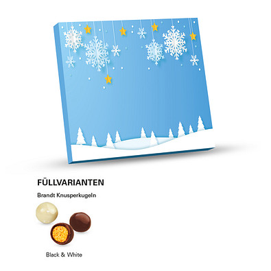 XS Adventskalender, Graspapier, Brandt Knusperkugeln Black & White, inkl. Druck