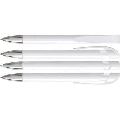 uma® Kugelschreiber YES SI inkl. Metallspitze, weiss