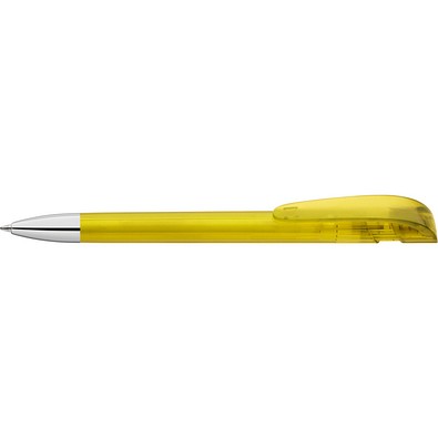 uma® Kugelschreiber YES SI transparent inkl. Metallspitze, gelb