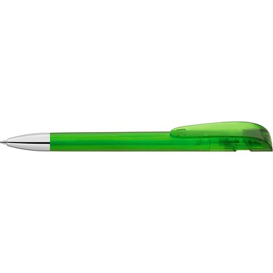 uma® Kugelschreiber YES SI transparent inkl. Metallspitze, hellgrün