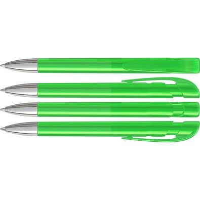 uma® Kugelschreiber YES SI transparent inkl. Metallspitze, hellgrün
