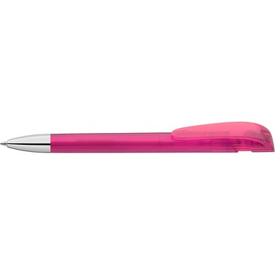 uma® Kugelschreiber YES SI transparent inkl. Metallspitze, magenta