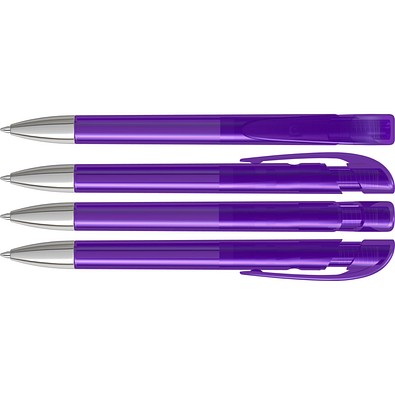 uma® Kugelschreiber YES SI transparent inkl. Metallspitze, violett