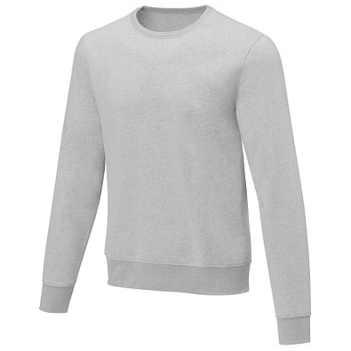 Zenon Herrenpullover mit Rundhalsausschnitt, heather grau, XS