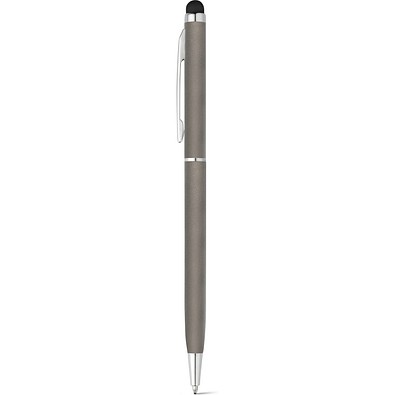 ZOE. Aluminium-Kugelschreiber mit Drehmechanik und einer Touch-Spitze, Gewehrmetall