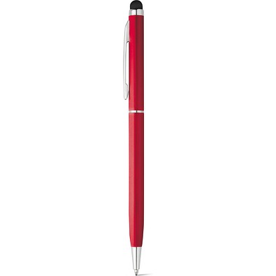 ZOE. Aluminium-Kugelschreiber mit Drehmechanik und einer Touch-Spitze, Rot