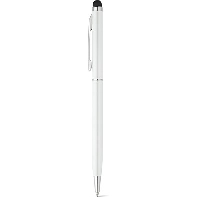 ZOE BK. Kugelschreiber aus Aluminium mit Touchpen-Spitze, Weiß