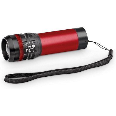 ZOOMIN. Taschenlampe aus Aluminium mit Zoomfunktion und 3 Lichtmodi, Rot