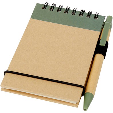 Zuse A7 Recycling Notizblock mit Stift, heather grün