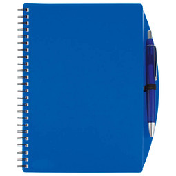 Notizbuch Busy mit Kugelschreiber, DIN A5, liniert, blau