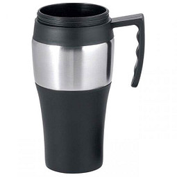 Isolierbecher Smart, 400 ml, schwarz/silber