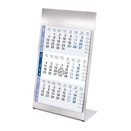 Geiger-Notes 3-Monats-Tischkalender Edelstahl, grau/blau, 2027/2028
