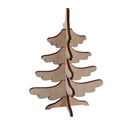 3D Holzpuzzle-Karte, Tannenbaum, 2-seit. Druck