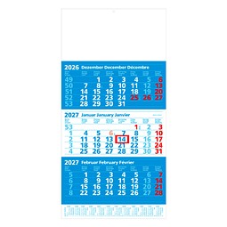 Geiger-Notes Maxi-3-Monats-Wandkalender 2027, blau/weiß