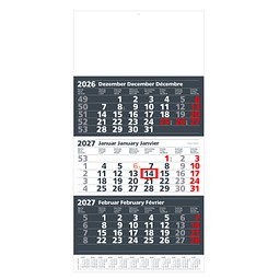 Geiger-Notes Maxi-3-Monats-Wandkalender 2027, anthrazit/weiß