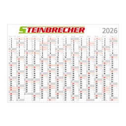 14-Monats-Wandplaner Comfort 2026, inkl. 2-fbg. Werbeaufdruck