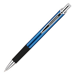Metall-Druckkugelschreiber Hampton, blaue Mine, blau