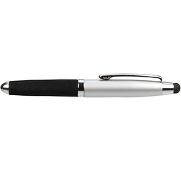 PENKO® Metall-Touch-Kugelschreiber Soft Grip, blaue Mine, silber