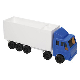 Zettelbox mit Stifteköcher LKW, blau/weiß