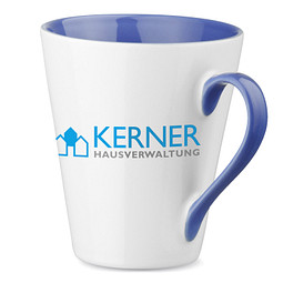 Keramiktasse Maja, 320 ml, weiß/blau