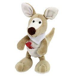 Plüsch-Tiere Fluffy, Känguru, Halstuch weiß