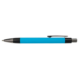 Metall-Druckkugelschreiber Serio, blaue Mine, hellblau