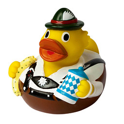 Schnabels® Bade-Ente Maßkrug Bayer, gelb/braun