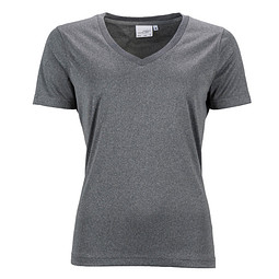 JAMES & NICHOLSON Damen Funktions T-Shirt Active, grau-meliert, L