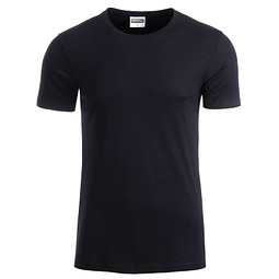 JAMES & NICHOLSON Herren T-Shirt Basic aus Bio-Baumwolle, schwarz, M
