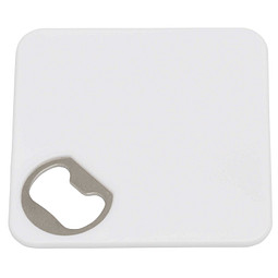 Untersetzer mit Flaschenöffner, Weiß