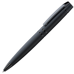 uma® Metall-Kugelschreiber VIP, blaue Mine, schwarz-gummiert