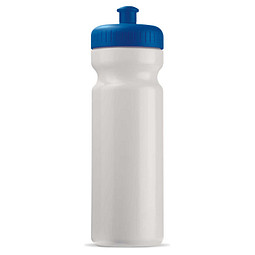 Trinkflasche, 750 ml, weiß/blau