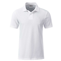 JAMES & NICHOLSON Herren Poloshirt Basic Bio BW, weiß, XL
