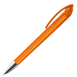 burger swiss pen® Drehkugelschreiber Beo-Brilliant, blaue Mine, orange-transparent