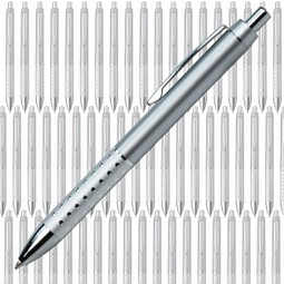 Werbe-Set: 300 Kugelschreiber Hollywood, inkl. Druck, blaue Mine, silber