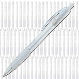 Werbe-Set: 400 BIC® Kugelschreiber Clic Pen, inkl. Druck, blaue Mine, weiß/frosted