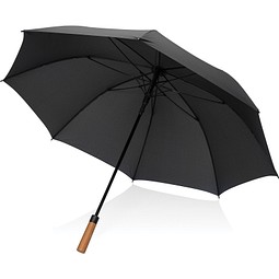 Tony Aware™ RPET 30" Schirm mit auto. Öffnung & Akaziengriff, schwarz