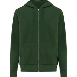 Iqoniq Abisko Zip-Kapuzenpullover aus recycelter Baumwolle, forest green, L