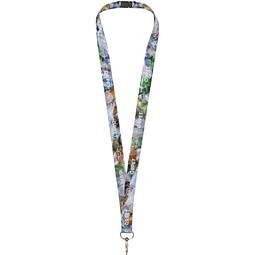 Addie Sublimation Lanyard mit Sicherheitsverschluss aus recyceltem PET Kunststoff, schwarz, 25mm
