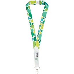 Addie Sublimation Lanyard mit Sicherheitsverschluss aus recyceltem PET Kunststoff, weiss, 20mm