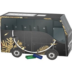 Adventskalender Bus, Lindt Schokotäfelchen, Edle Weihnacht