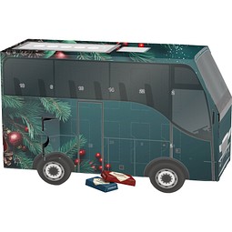 Adventskalender Bus, Sarotti Schokotäfelchen, Edle Tannenzweige