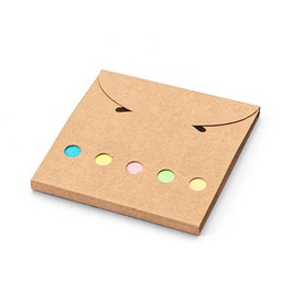 AINSLEY. Büroset 2-in-1- aus 100 % Recyclingpapier mit 6 Haftnotizblöcken, Natur