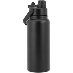 ALCARAZ. Flasche aus Edelstahl (90 % recycelt), doppelwandig vakuumisoliert, Schwarz