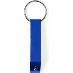 Alu-Schlüsselanhänger mit Flaschenöffner Mixe, Blau