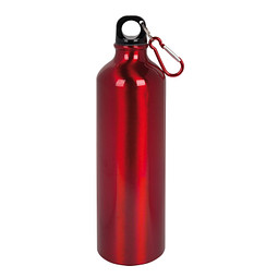 Aluminium-Trinkflasche mit Karabinerhaken, 750 ml, rot