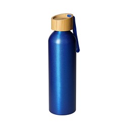 Aluminiumflasche Bamboo 0,6 l, blau/natur
